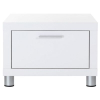 Debenhams  Debenhams - White gloss Maxi bedside cabinet with single d