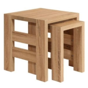 Debenhams  Debenhams - Washed white oak effect Cleves nest of 2 table