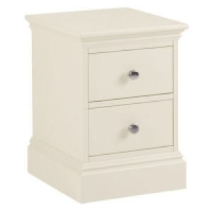 Debenhams - Cream Oxford narrow bedside cabinet with 2 dra