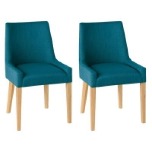 Debenhams  Debenhams - Pair of teal blue Ella upholstered tub dining 