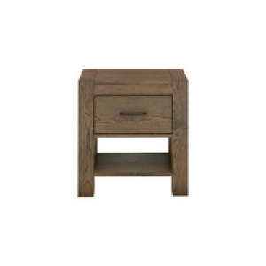 Debenhams - Oak Turin bedside cabinet with single drawer