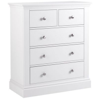 Debenhams  Debenhams - White Oxford 5 drawer chest