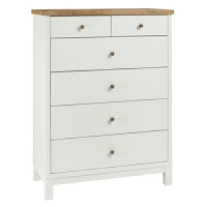 Debenhams - Beech and painted Burlington tall 6 drawer che
