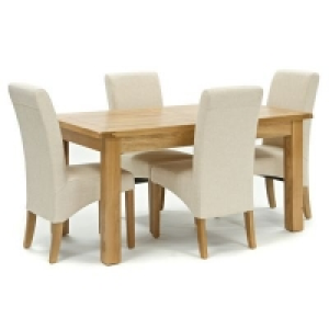 Willis & Gambier - Oak Normandy fixed-top table and 4 natu
