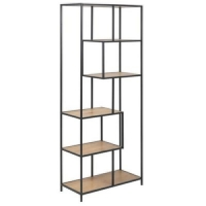 Debenhams - Brown Seaford asymmetric large bookcase