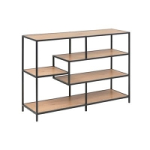 Debenhams - Brown Seaford asymmetric low bookcase