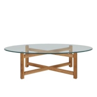 Debenhams  Debenhams - Oak and glass Tokyo coffee table