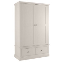 Debenhams  Debenhams - Grey Oxford double wardrobe with drawers