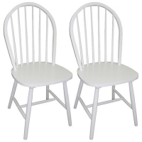 Debenhams  Debenhams - Pair of white painted Windsor chairs