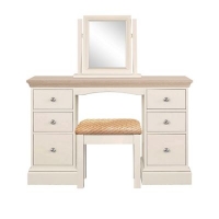 Debenhams  Corndell - Lime oak and cream Oxford dressing table with m
