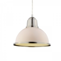 tofs  1lt Taupe Ceiling Pendant with Silver Cap and Rim
