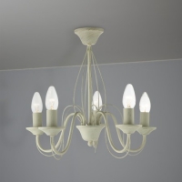 tofs  5 Light Ceiling Semi Flush in Brushed Cream and Gold