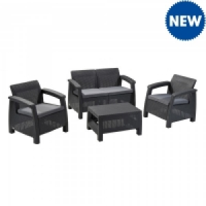 Keter Corfu Rattan Effect Sofa Set 4 Seater
