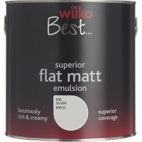 Wilko  Wilko Best Silver Birch Flat Matt Emulsion Paint 2.5L