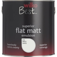 Wilko  Wilko Best Birch White Flat Matt Emulsion Paint 2.5L