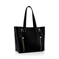 Debenhams  Faith - Black double zip shopper bag