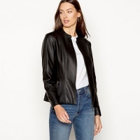 Debenhams  The Collection - Black collarless faux leather jacket