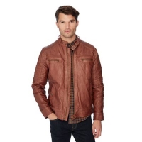 Debenhams  Red Herring - Brown washed biker jacket