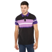 Debenhams  Wrangler - Black stripe print polo shirt