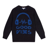 Debenhams  bluezoo - Boys dark grey Good Vibes knit jumper