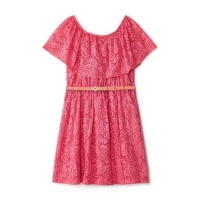 Debenhams  Yumi Girl - Girls pink floral lace Earla bandeau dress