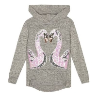 Debenhams  bluezoo - Girls grey sequinned swan sweater
