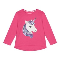 Debenhams  bluezoo - Girls pink sequinned unicorn top