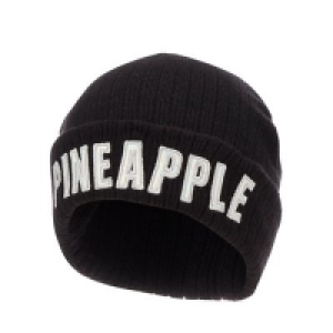 Pineapple - Kids black logo applique beanie hat