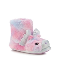Debenhams  bluezoo - Girls multi-coloured faux fur unicorn bootie slip