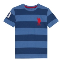 Debenhams  U.S. Polo Assn. - Boys blue striped print t-shirt