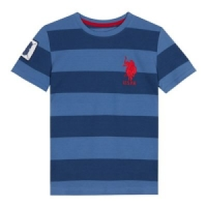 Debenhams  U.S. Polo Assn. - Boys blue striped print t-shirt