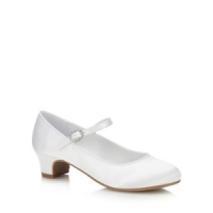 Occasions - Girls White Satin Pumps