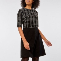 Debenhams  Dorothy Perkins - Black and white check 2-in-1 fit and flare
