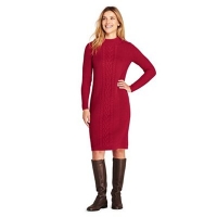 Debenhams  Lands End - Red womens cable stitch sweater dress