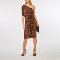 Debenhams  Dorothy Perkins - One shoulder leopard bodycon dress