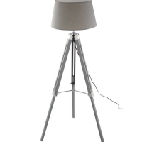Aldi  Retro Grey Wooden Tripod Floor Lamp