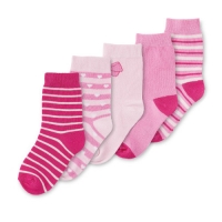 Aldi  Childrens 5 Pack Pink Socks