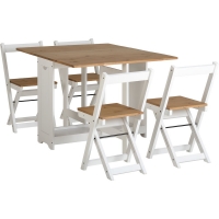 Wilko  Santos Pine and White Butterfly Dining Set