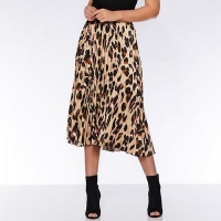 Debenhams  Quiz - Stone and black leopard print midi skirt