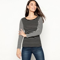 Debenhams  The Collection - Black mixed stripe long sleeves top