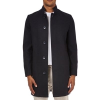 Debenhams  Burton - Navy faux wool funnel neck coat