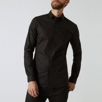 Debenhams  Burton - Black long sleeve embroidered shirt