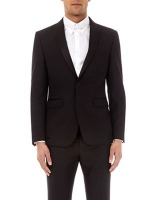 Debenhams  Burton - Black essential slim fit tuxedo suit jacket