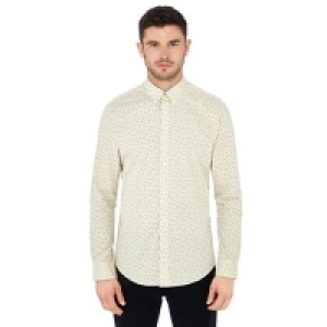 Ben Sherman - Off white scattered leaf print long sleeve reg