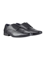 Debenhams  Burton - Black leather look formal shoes
