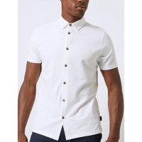 Debenhams  Burton - White short sleeve pique shirt