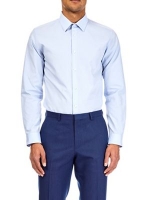 Debenhams  Burton - 2 pack white and blue slim fit easy iron shirts