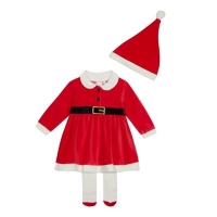 Debenhams  bluezoo - Baby girls red Mrs Claus dress set with hat and