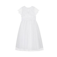 Debenhams  Occasions - Girls White Embroidered Mock Bolero Mesh Dress