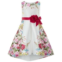 Debenhams  Monsoon - Girls White Calypso rose print dress